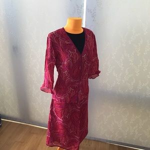 Caroll Paris paisley top and skirt size 40/US 6